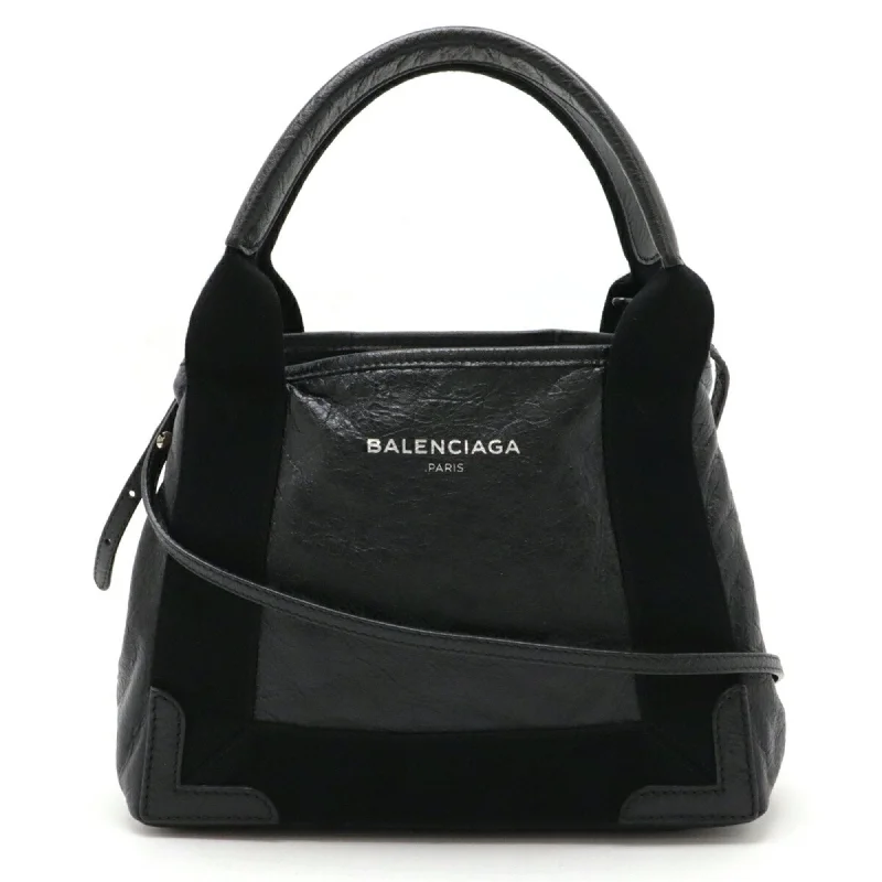 Black denim tote bag for parties-Balenciaga  Leather Handbag Tote Bag (Pre-Owned)