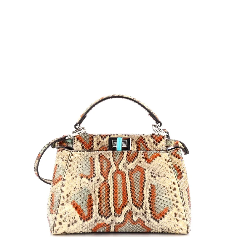 Red quilted shoulder bag for travel-Peekaboo Bag Python Mini