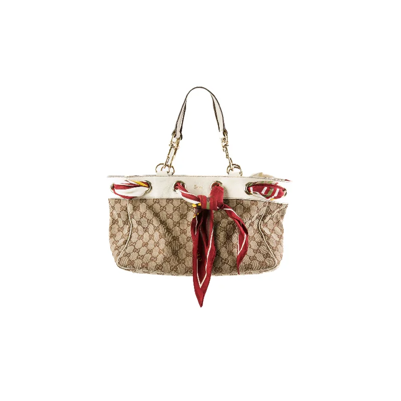 Red velvet handbag for business looks-Gucci Positano Tote GG Small Bag