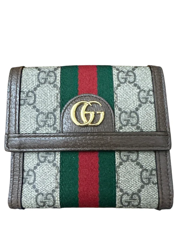 Bow-accented black handbag for chic style-Wallet Luxury Designer By Gucci, Size: Medium