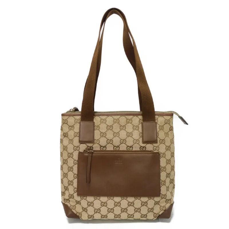 Green canvas tote bag for casual-Gucci Gg Canvas  Gg Canvas Leather Shoulder Bag Tote Bag (Pre-Owned)