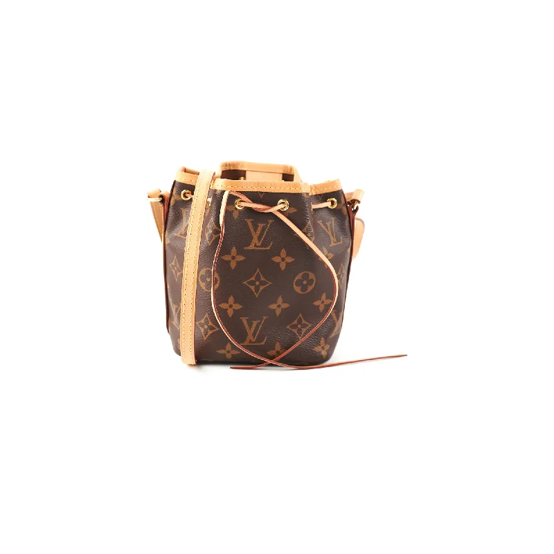 Canvas beige handbag for market runs-Louis Vuitton Nano Noe Monogram