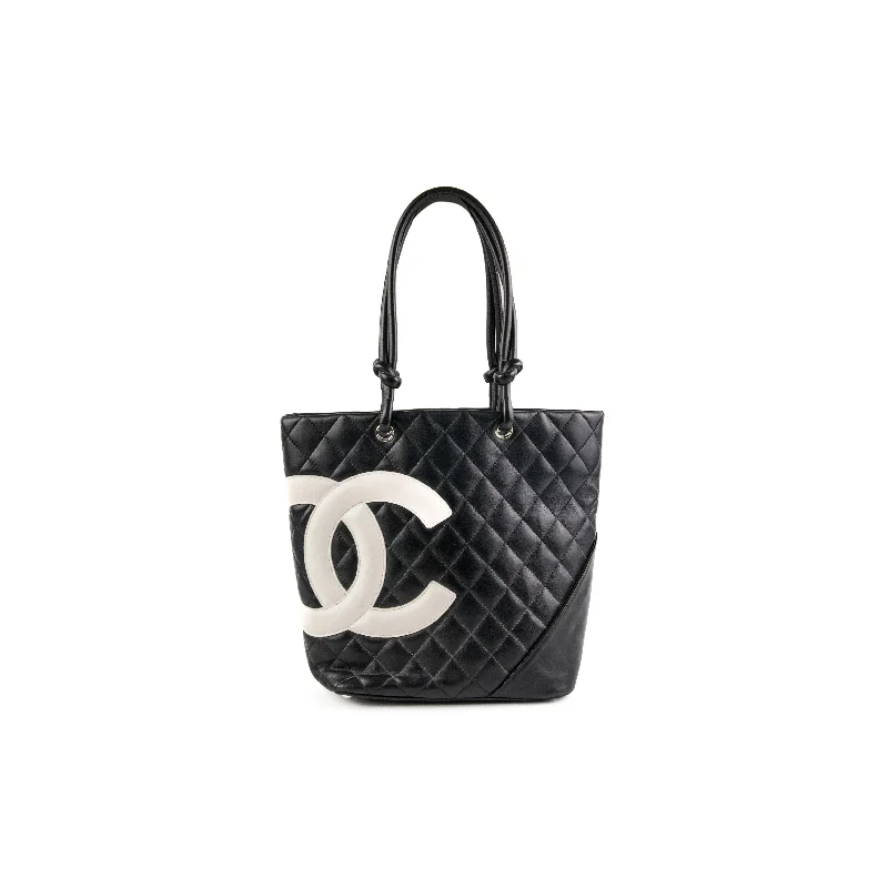 Canvas black handbag for busy moms-Chanel Cambon Tote Bag Black