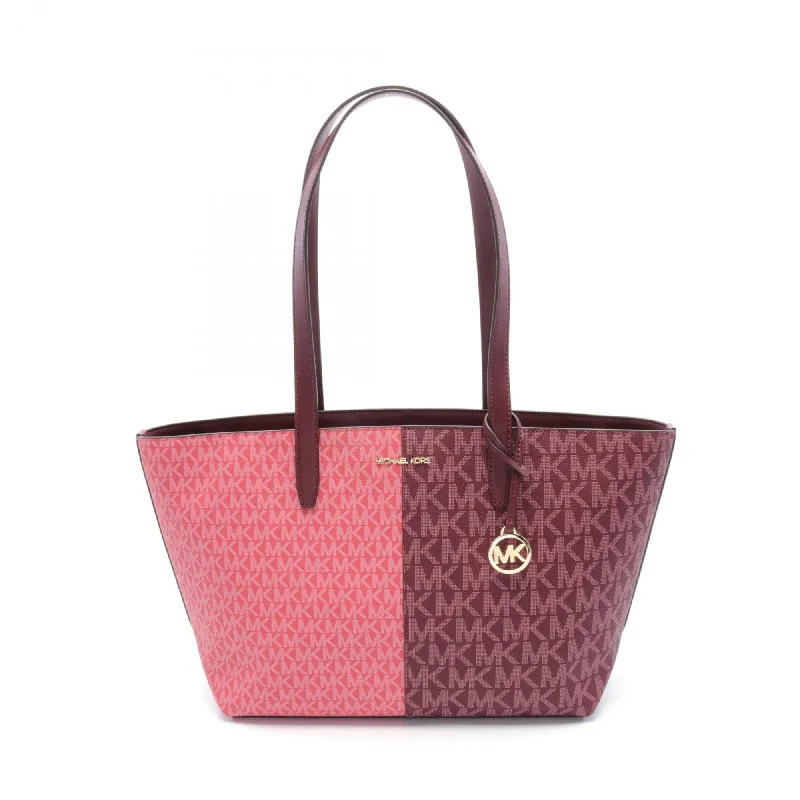 Green leather tote bag for office-Michael Kors  pink Coated Canvas Leather Tote Bag Weekend Bag (Pre-Owned)