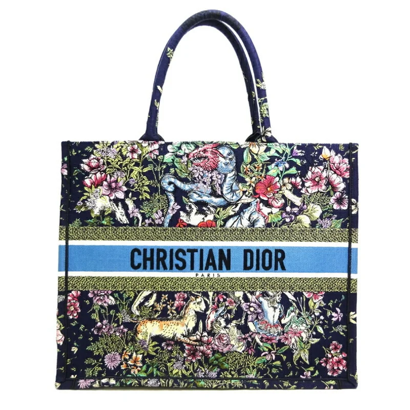 Black canvas tote bag for gym-Christian Dior  Navy Canvas Tote Bag (Pre-Owned)