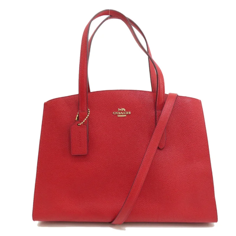 Red velvet tote bag for casual-Coach  Leather Tote Bag (Pre-Owned)