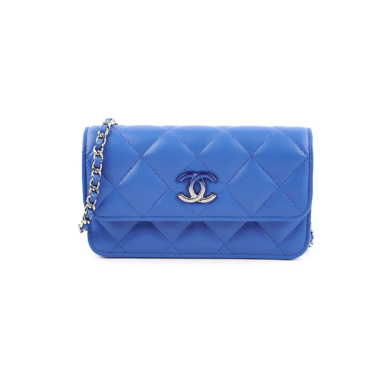 Quilted black handbag for corporate use-Chanel Mini Seasonal Flap Bag Lambskin Blue