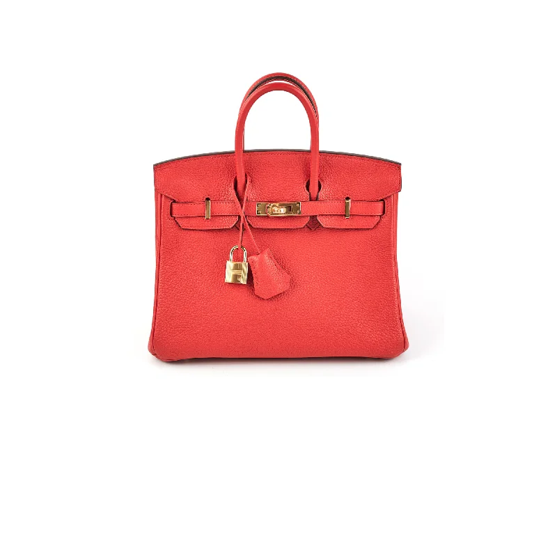 Denim blue handbag for youthful vibe-Hermes Birkin 25 Rouge De Coeur C Stamp