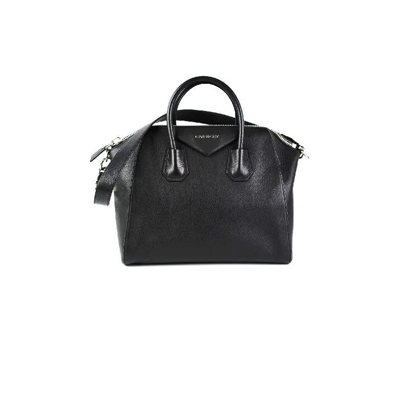 Red leather handbag for party flair-Givenchy Medium Antigona Black