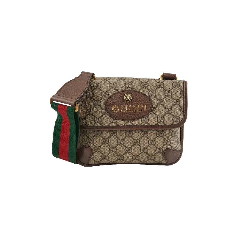 Soft grey handbag with magnetic clasp-Gucci Neo Vintage Supreme Messenger Bag