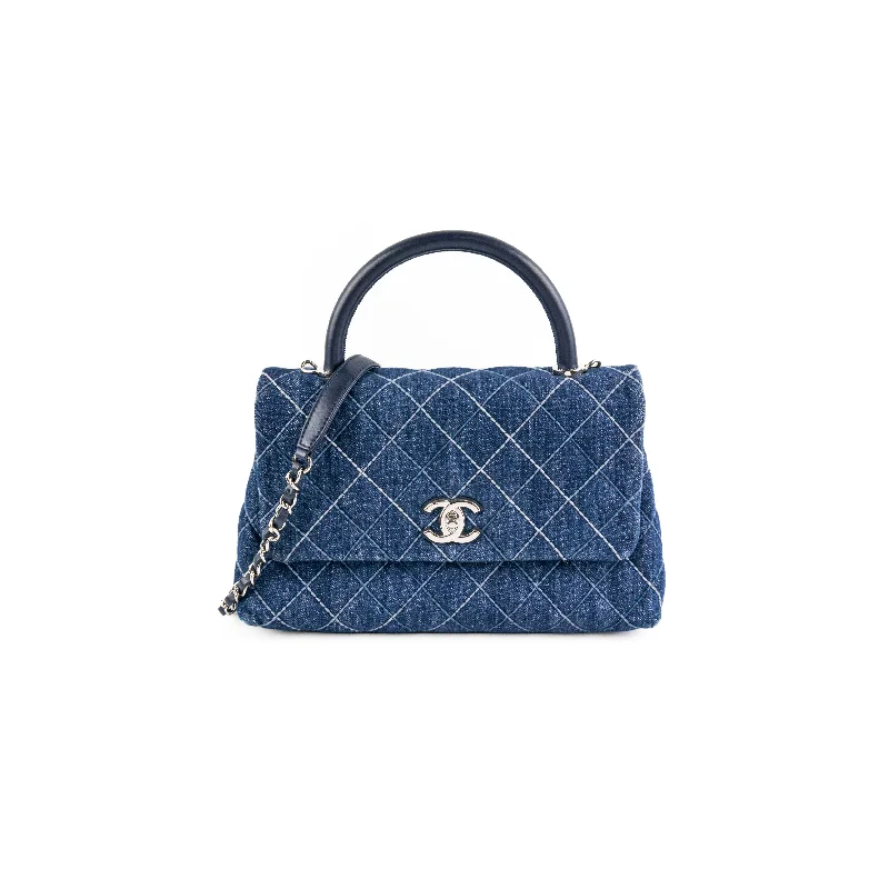 Canvas black handbag for school needs-Deal of the Week - Chanel Medium Coco Handle Denim Blue