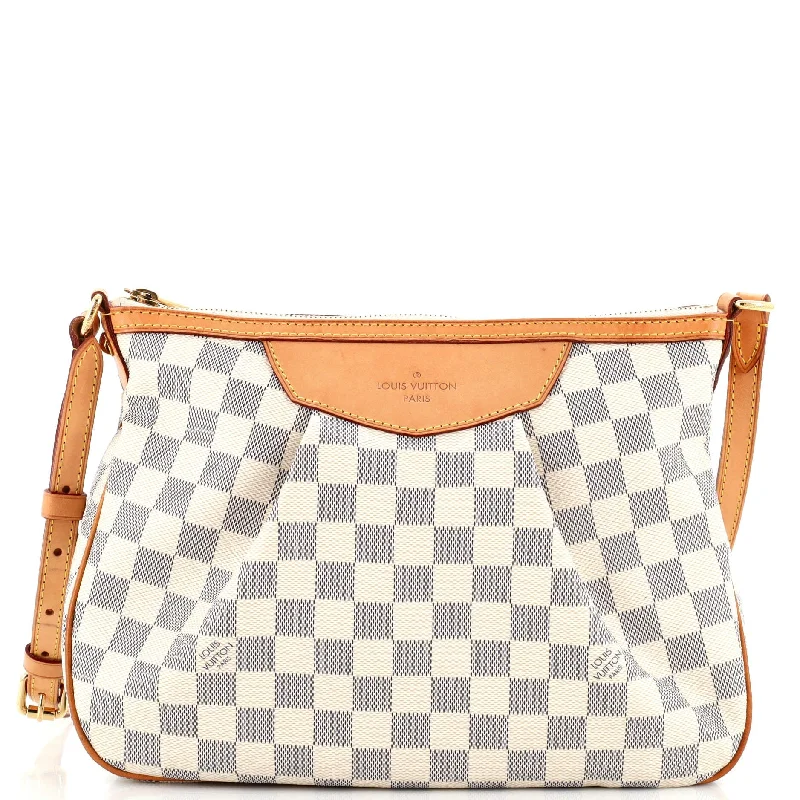 Pink quilted shoulder bag for office-Siracusa Handbag Damier PM