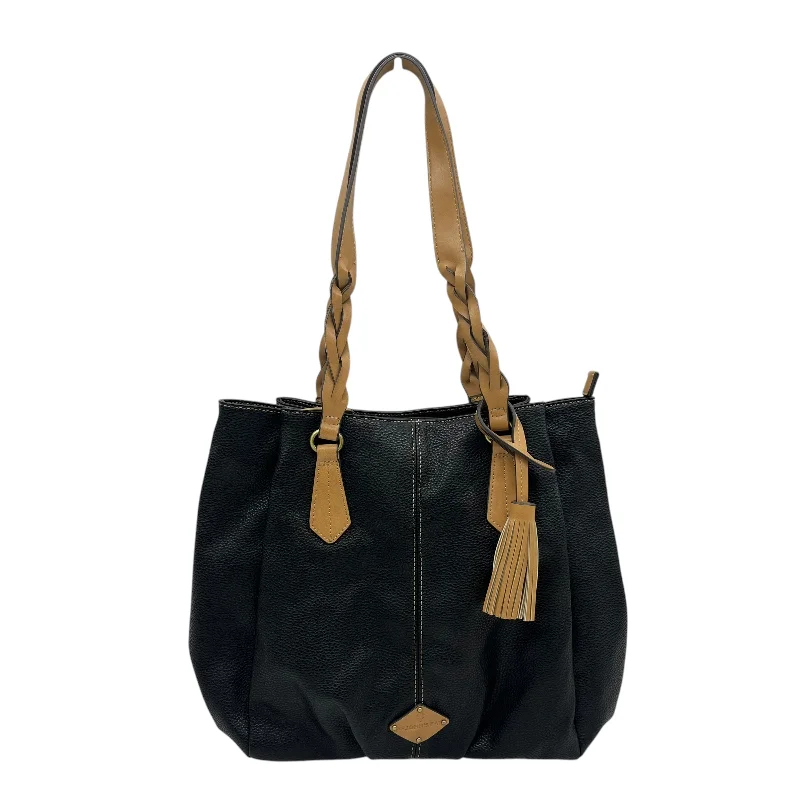 Blue nylon handbag for shopping trips-Handbag By St Johns Bay In Black & Tan, Size:Medium