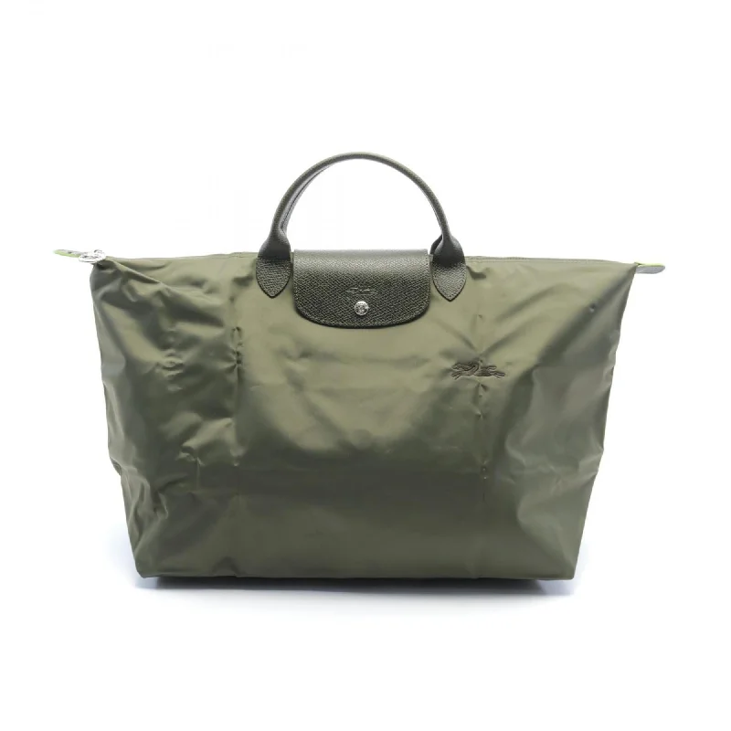 Green satin tote bag for teens-Longchamp  Nylon Leather Tote Bag