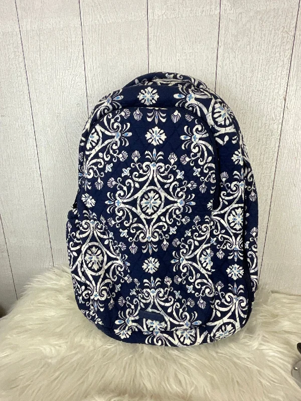 Suede blue handbag for travel ease-Backpack By Vera Bradley, Size: Medium