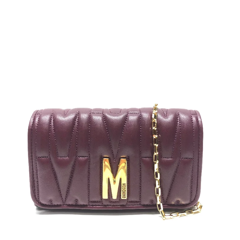 Red leather handbag for summer wear-Clutch Luxury Designer By Moschino, Size: Small