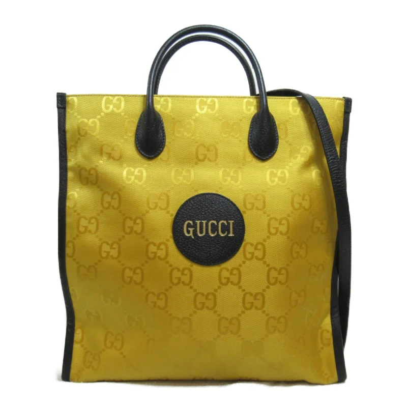 Red leather tote bag for parties-Gucci  yellow Leather Nylon Tote Bag