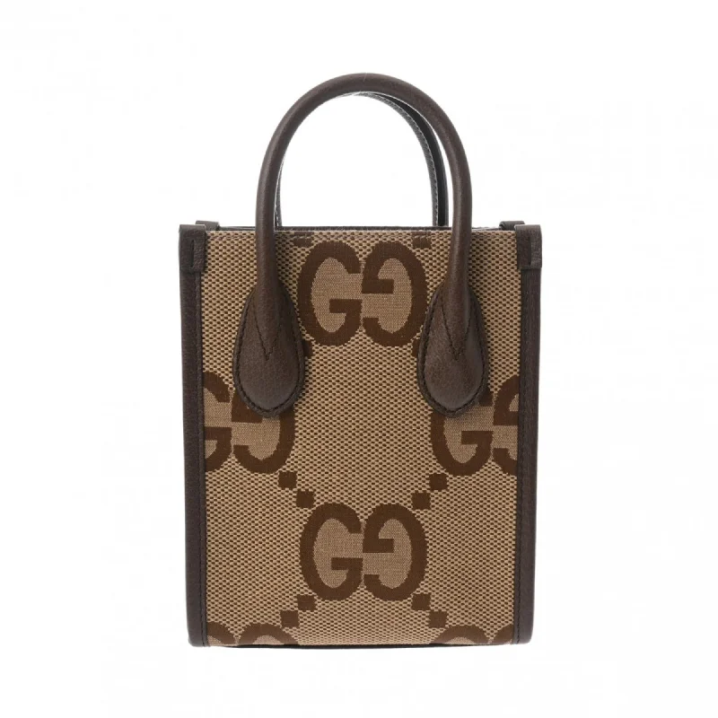 Purple quilted tote bag for office-Gucci Gg Canvas   Gg Canvas Leather Handbag Tote Bag (Pre-Owned)