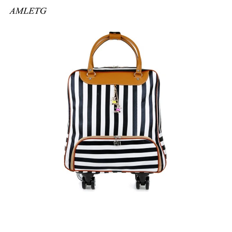 oversized suitcase for group vacations -Suitable For Ladies Suitcase Suitcase Set, With Bag, Waterproof Faux Leather Case With Wheels,