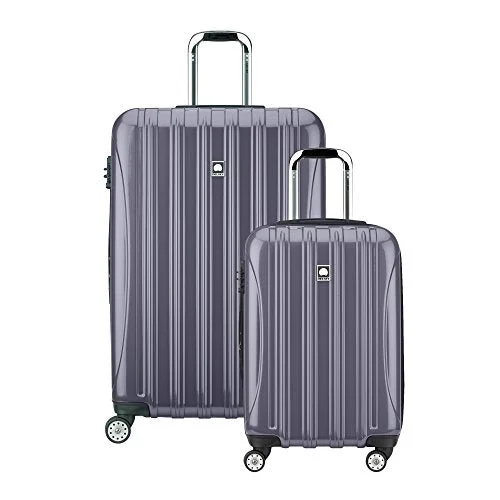 suitcase with wide styles -Delsey Luggage Helium Aero Spinner Luggage Set (21"/29"), Titanium