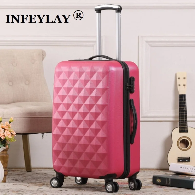 suitcase for warm trips -20/24 Inch Abs Girl Students Fashion Spinner Trolley Case Child Travel Luggage Men Rolling Suitcase