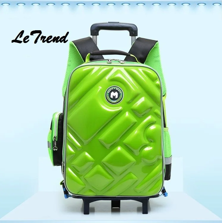 backpack for young ties -Letrend Cute Owl Rolling Luggage Backpack Kids Children Cartton Backpack Trolley Suitcase Wheels 18