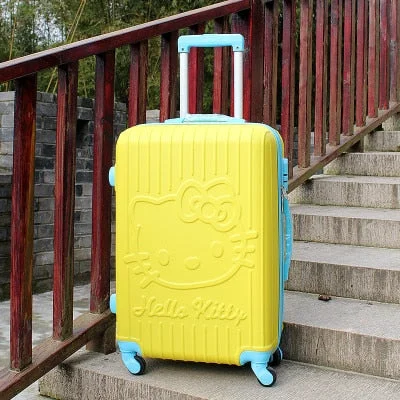 yellow luggage