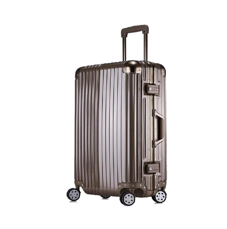 suitcase with tough fabric -Trolley Suitcase, Caster Suitcase Trolley Suitcase, Retractable Suitcase, Hard-Shell Suitcase With Tsa Lock And 4 Casters, Titanium, 22 inch