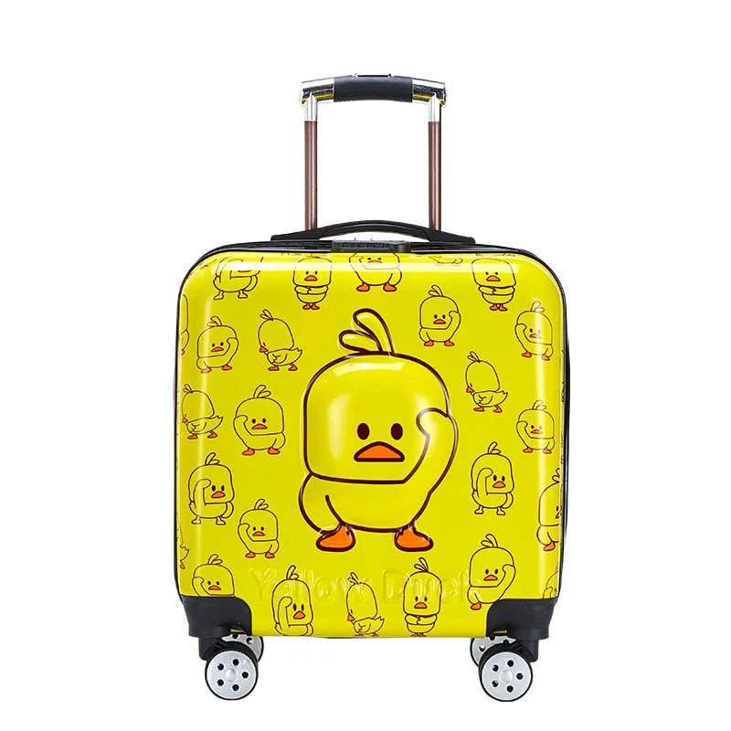 suitcase for coast-to-coast trips -New 20-Inch Children Boarding The Chassis,3D Cartoon Mute Castertrolley Case,Men And Women