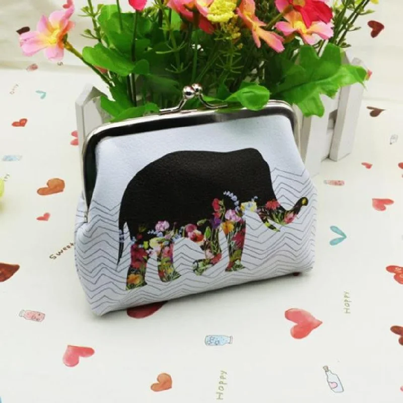 Black satin purse for spring-Women Wallets Elephant Pattern Female Wallet Card Holder Coin Purse China Wallet Carteras Mujer