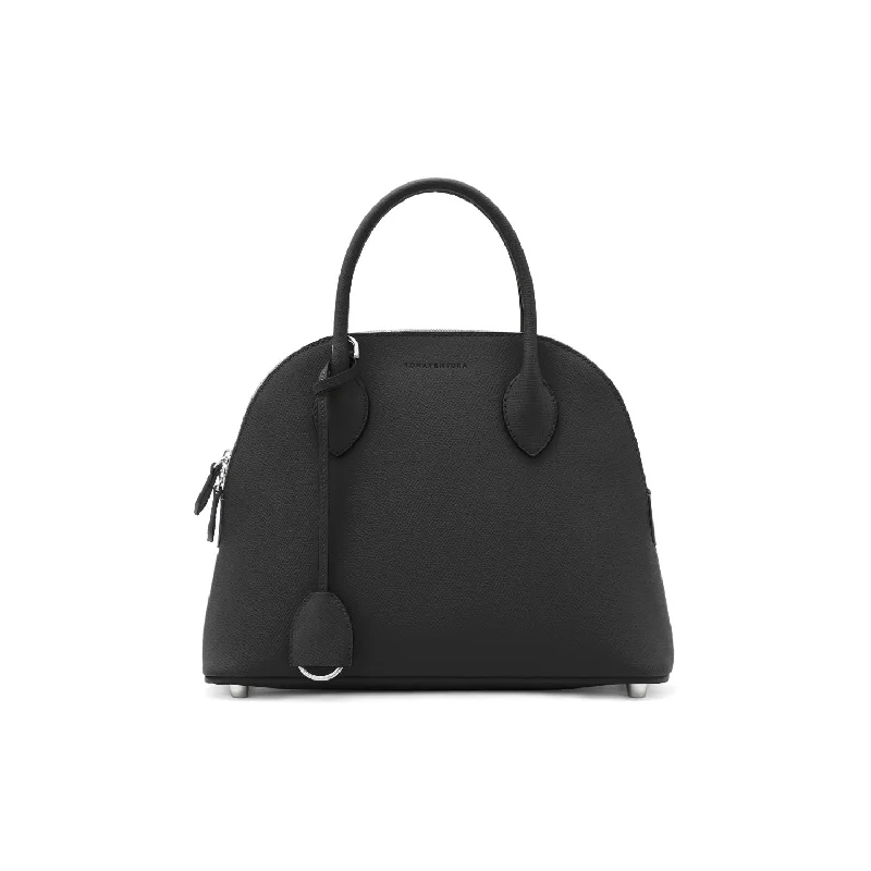 Velvet black shoulder bag for business-Emma Bag Noblessa Small