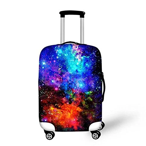 sustainable suitcase with recycled materials -Dbtxwd Suitcase Protective Cover 3D Colorful Stars Wear-Resisting High Elastic Force