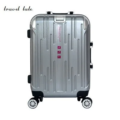 suitcase with hardy wheels -Aluminium Rod High-End Abs Aluminum Frame Rod Rolling Luggage Spinner Brand Travel Suitcase