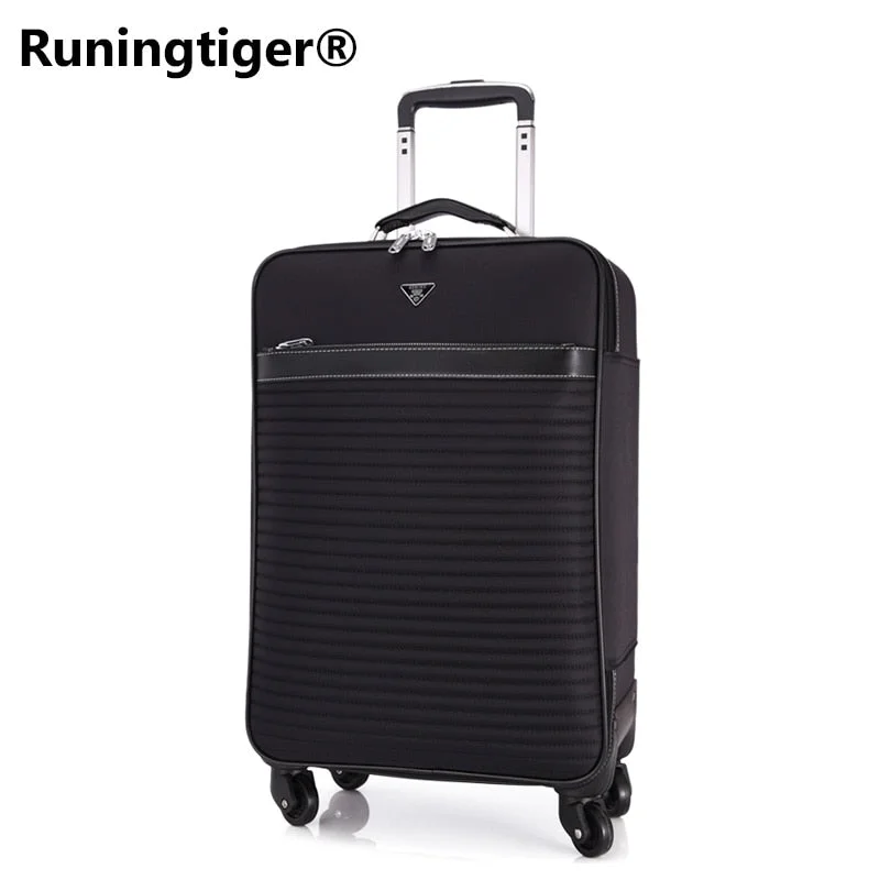 suitcase with tiny wheels -High-End Luxury Pu Rolling Luggage Rotator Men'S Luggage 16"20"22"24" Inch Business Class Travel