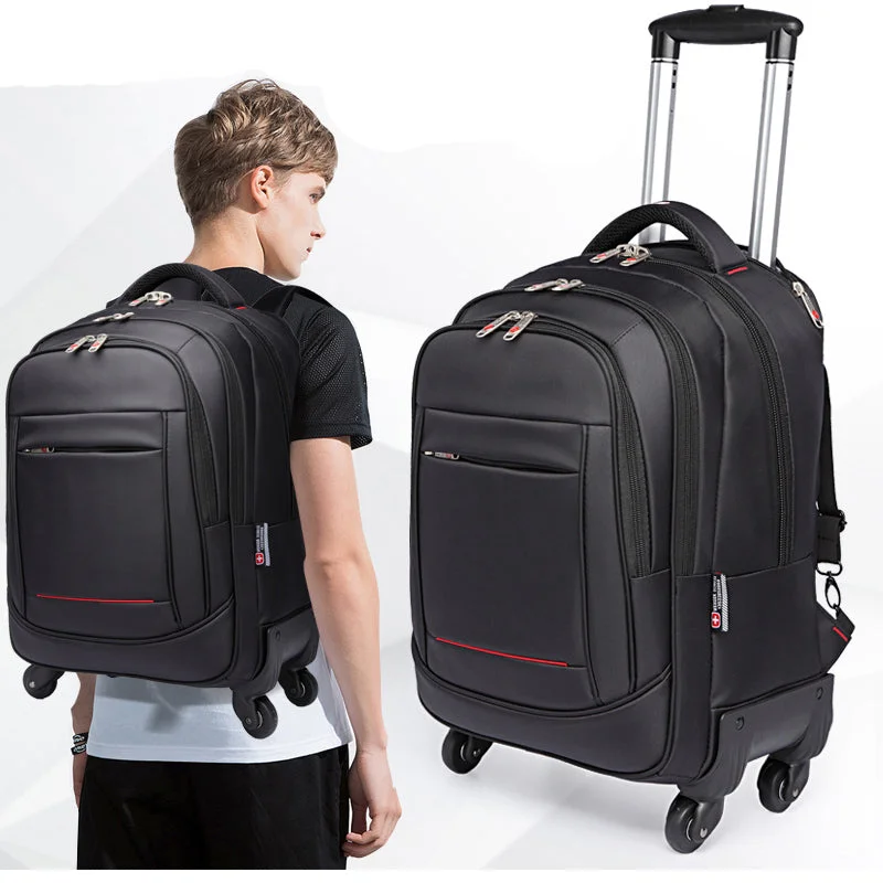 suitcase for chic trips -Rolling 20" Luggage Spinner Backpack Shoulder Travel Bag High Capacity Man Suitcase Wheels