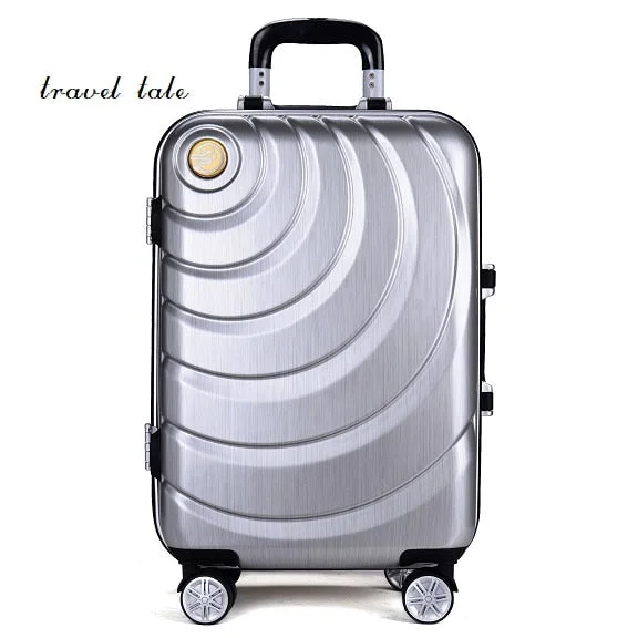 suitcase with bold lines -Travel Tale High Quality  3D, Simple, Fashionable  Pc  Rolling Luggage Spinner Brand Travel