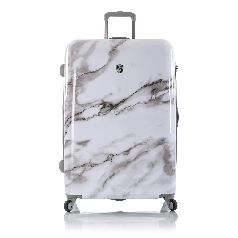 suitcase with sturdy grips -Heys America Unisex Carrara Marble 30" Spinner White One Size