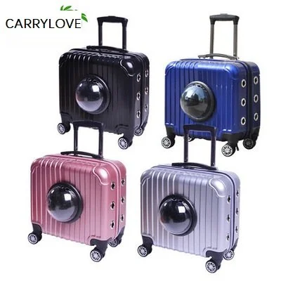 suitcase with sleek tags -Carrylove Breathable, Convenient, Travel With Your Pet 16 Inch Size  Abs Rolling Luggage Spinner