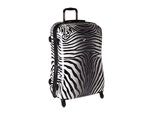 suitcase with protective shell -Heys America Unisex Zebra Equus 30" Spinner Black/White One Size