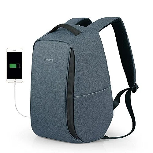 backpack with fresh straps -Hanke Anti-Theft Business Laptop Smart Backpack Light Reflective Student Bag With Usb Charger