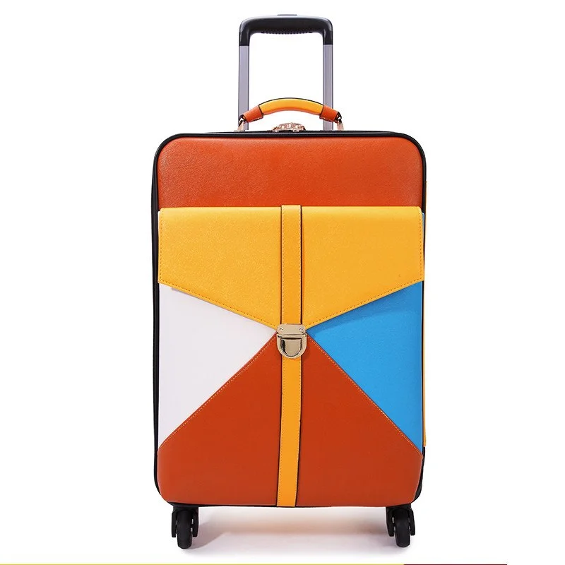 suitcase for busy trips -Travel Bag Trolley Luggage Wheels Female Universal Colorant Match 16 18 20 22 24 Luggage Box