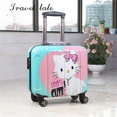 suitcase with easy straps -Travel Tale  Super Light The Pc Cartoon Fashion 18 Inch Sizes Rolling Luggage Spinner Brand