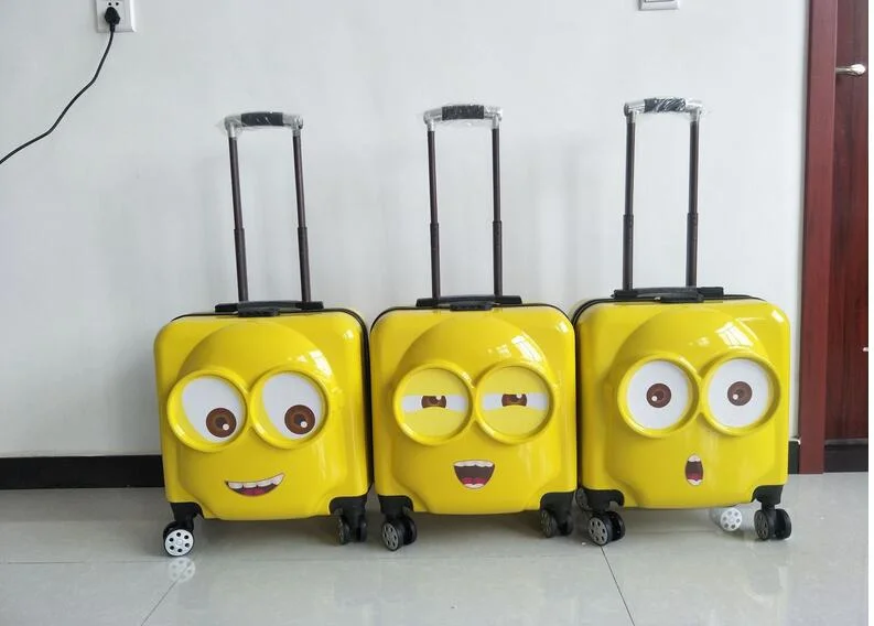 suitcase for blizzard travel -New Cartoon  Fashion Minions Luggage Cute Big Eyes Children'S Rolling Luggage Spinner Brand