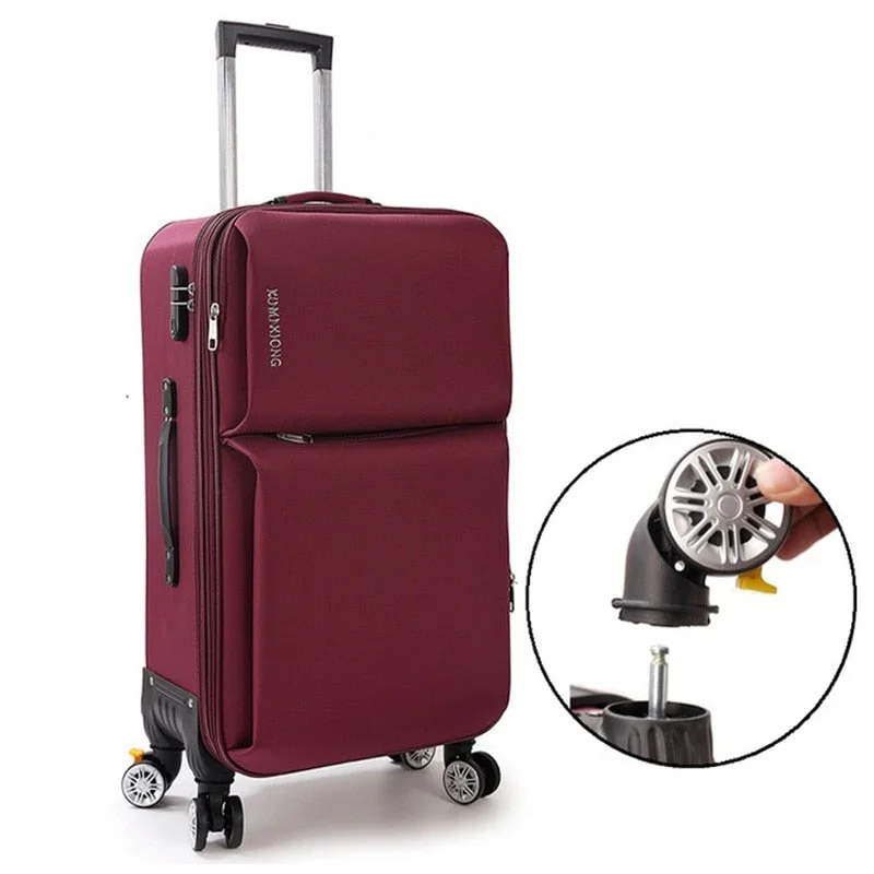 suitcase for tech fans -Oxford Trolley Wheeled Suitcase Business Large Travel Bag 20"-26" Luggage Bag Men'S / Women'S