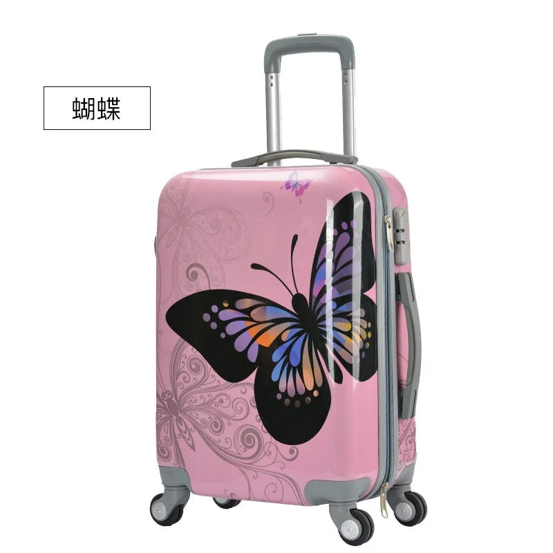 suitcase with sleek straps -Exquisite Trolley Case,Abs+Pc Universal Wheel Luggage,20"Boarding Box,Waterproof Student