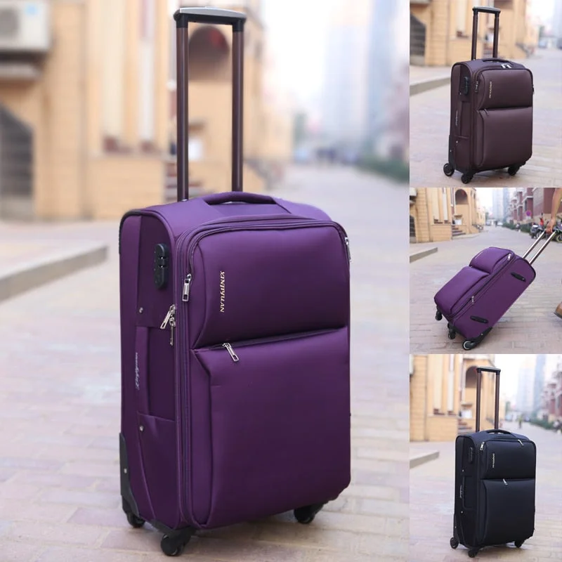 suitcase with strong seams -20 Inch Women And Men Oxford Travel Luggage Bags On Universal Wheels,Cheap Trolley Luggage