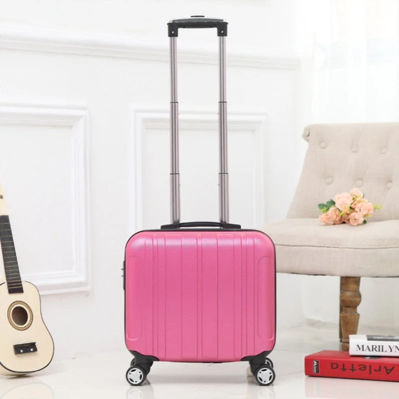 suitcase for town trips -17Inch Abs Boarding Luggage,Cartoon Trolleycase,Female Korean Version Of The Hand