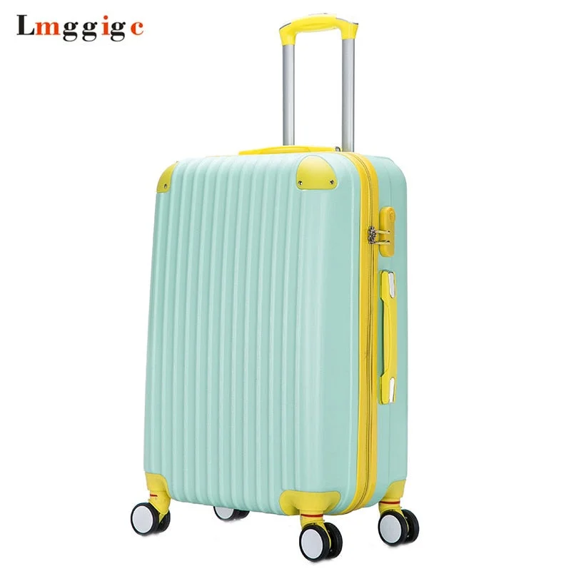 suitcase with glide wheels -2018 New Fashion Rolling Luggage Bag,Women Travel Suitcase,Universal Wheel Abs Trolley