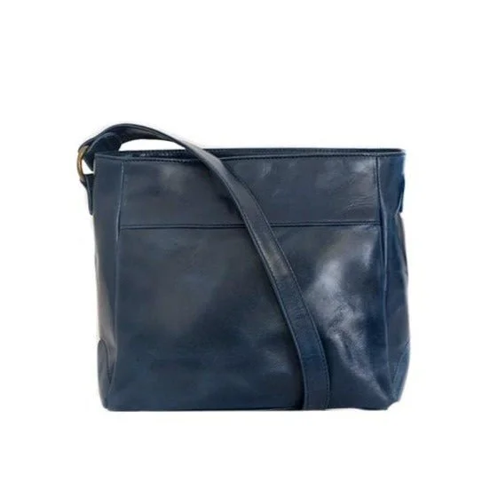 Green canvas shoulder bag for weddings-Zemp Vancouver Shoulder Bag | Navy