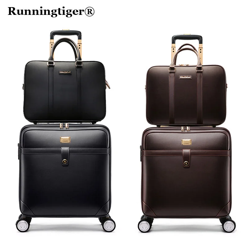 suitcase with thin shell -Luxury Men Women 'S Travel Luggage Set Suitcase ,Waterproof Pvc Leather Box With Wheel